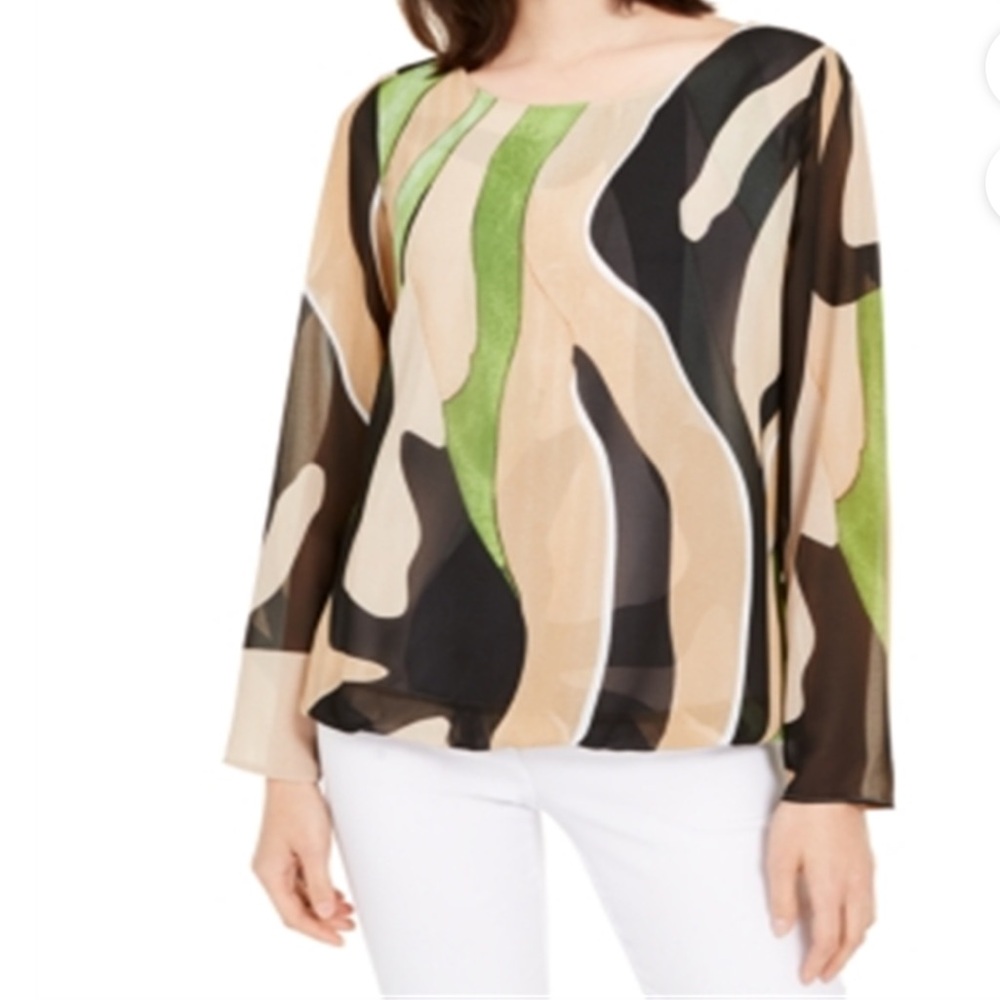 Alfani chiffon angel sleeve top